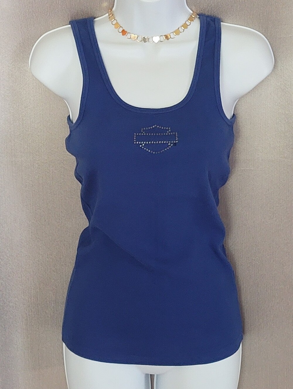 Harley-Davidson Royal Blue Rhinestone Logo Tank Top
